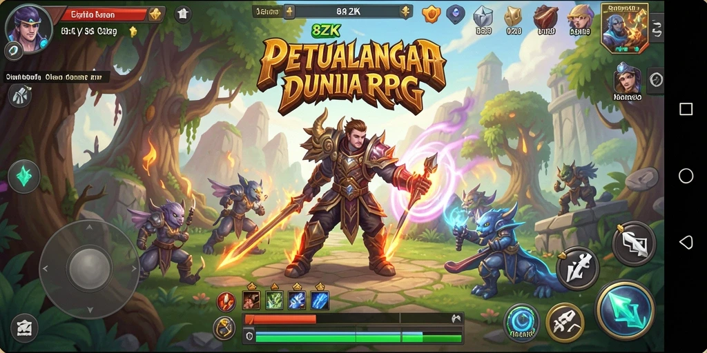 Tampilan gameplay 8ZK yang penuh aksi dan strategi dalam RPG.
