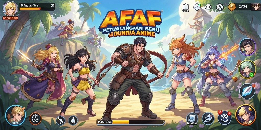 Tampilan gameplay AFAF yang memukau dengan karakter anime.