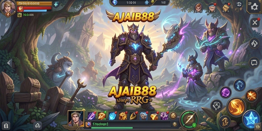 Tampilan gameplay RPG yang epik dalam AJAIB88.