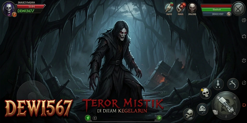 Tangkapan layar gameplay DEWI567 yang menunjukkan suasana mencekam.