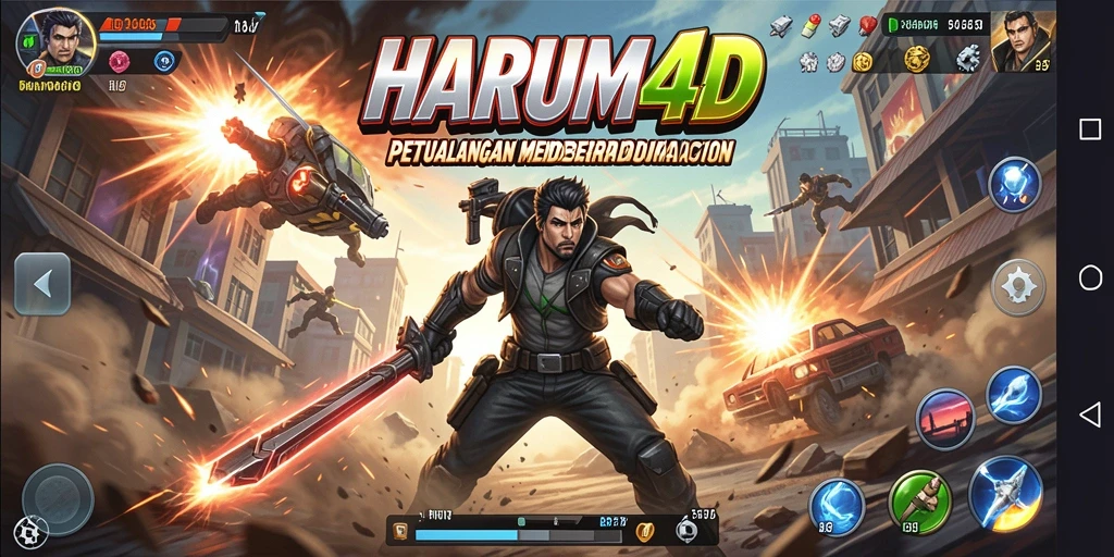 Tampilan menarik dan mendebarkan dari gameplay HARUM4D.
