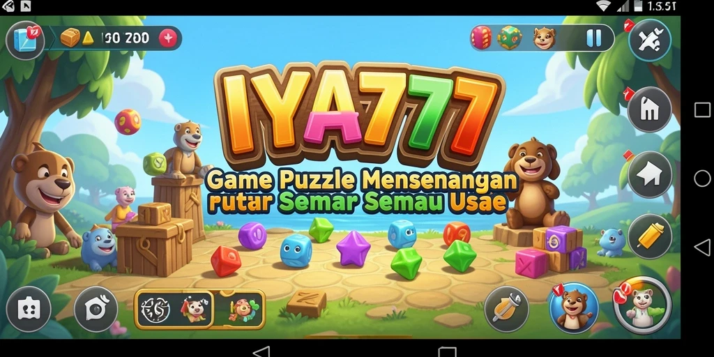 Screenshot utama IYA777 menampilkan gameplay Puzzle yang seru.