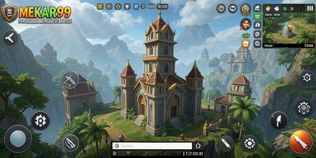 Gameplay MEKAR99 yang mendebarkan dalam pertahanan menara.
