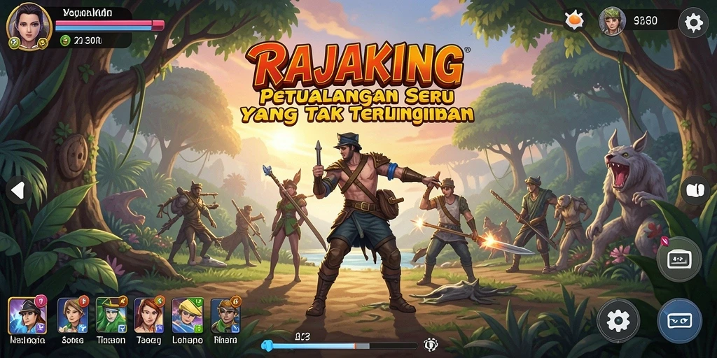 Gameplay RAJAKING yang mendebarkan dan penuh tantangan.