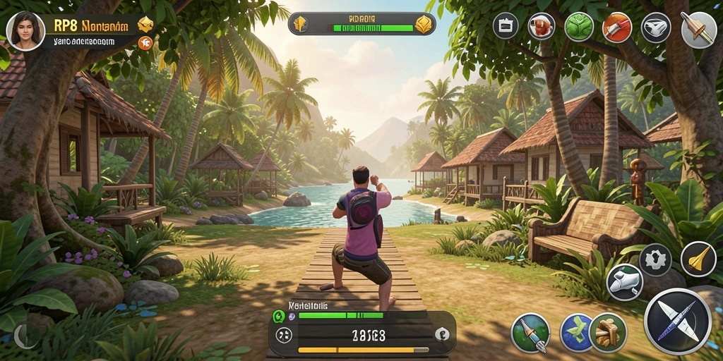 Screenshot utama RP8 menampilkan gameplay santai yang menyenangkan.