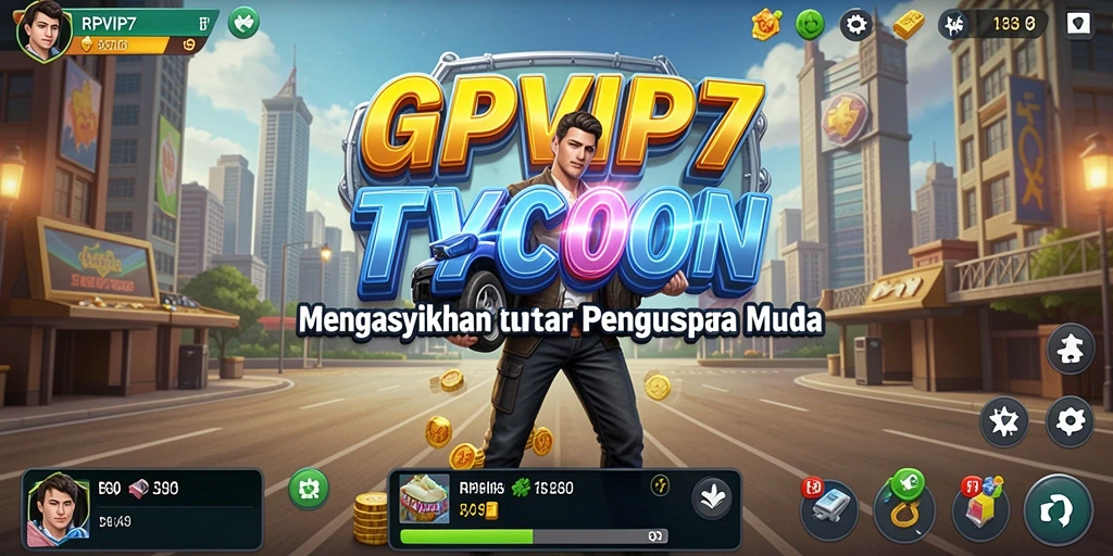Screenshot gameplay RPVIP7 yang menunjukkan aktivitas manajemen bisnis.