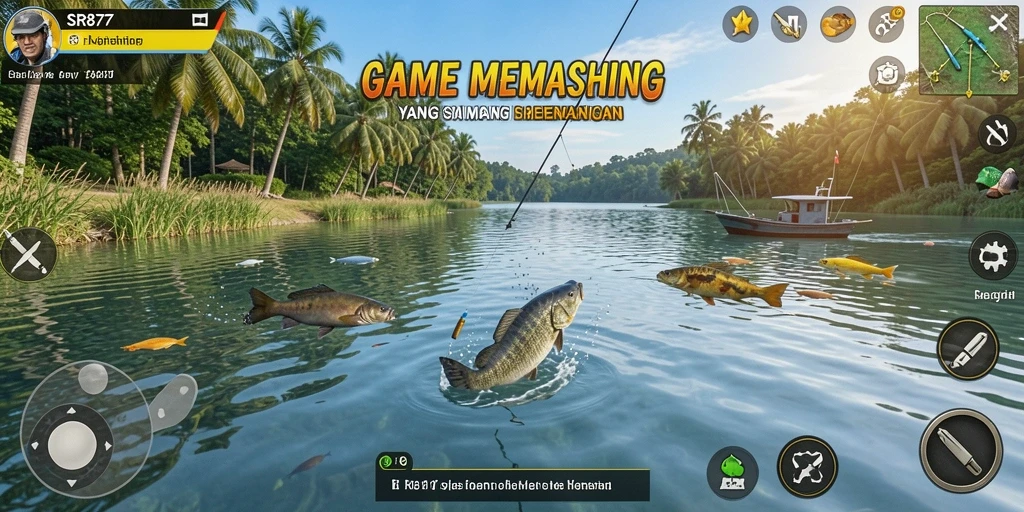 Tampilan gameplay SR877 yang menarik saat memancing di laut.