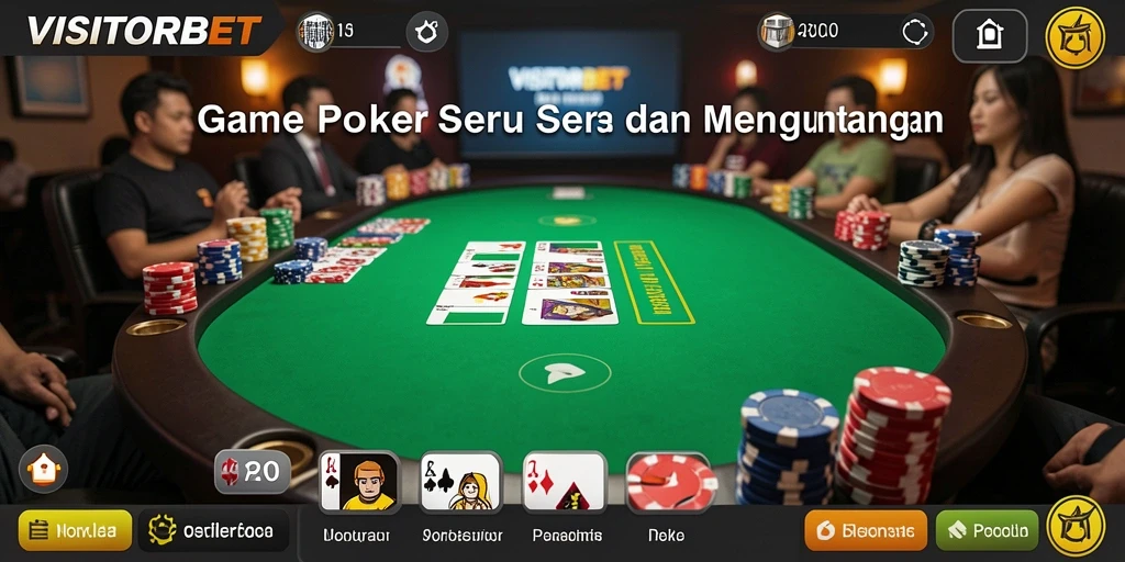 Tampilan menarik dari gameplay Poker di VISITORBET.